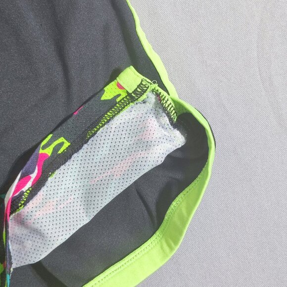 Under Armour athletic shorts youth girl size M black with neon and pink design - Picture 9 of 12